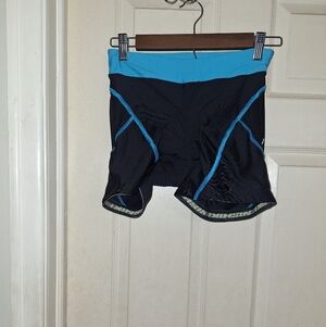 Women's Black and Blue Bike Shorts